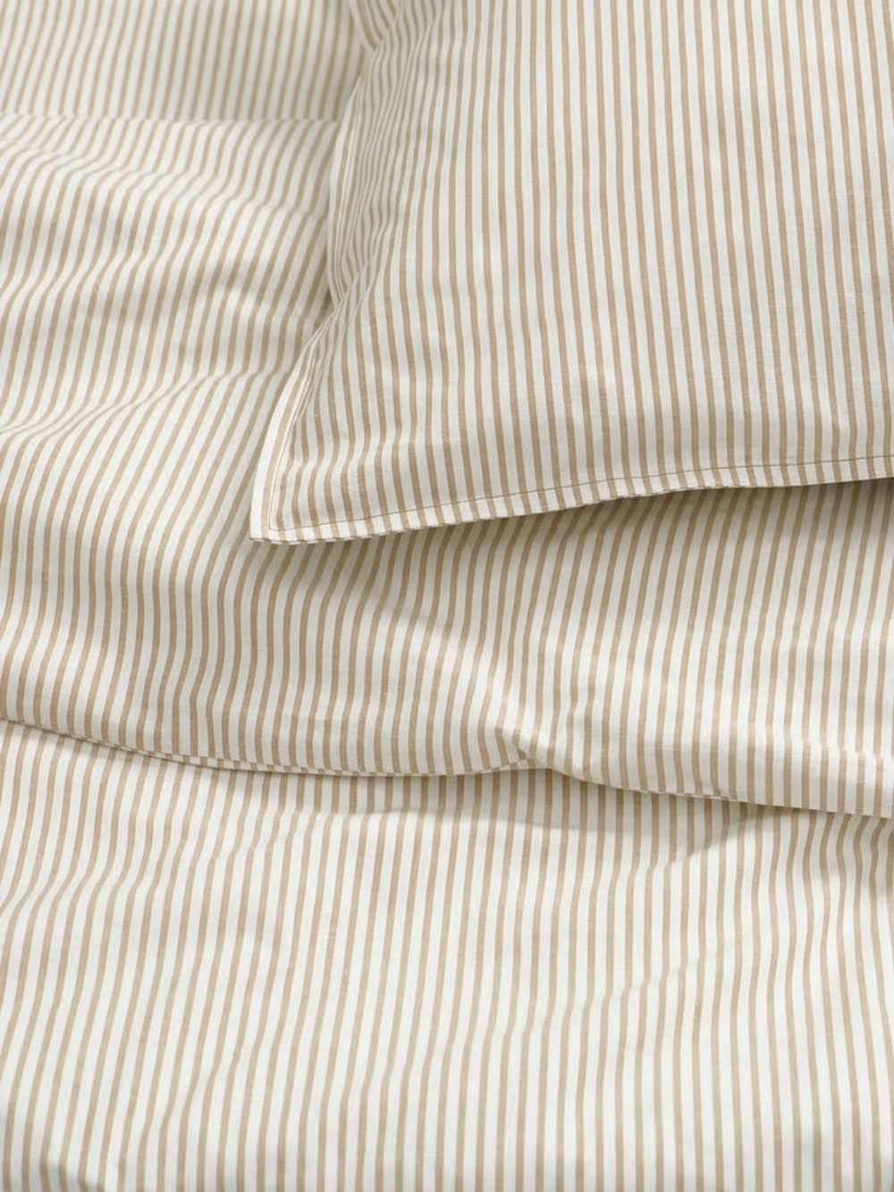 Striped Cotton Bedding Set in Beige - Picture 2 of 5
